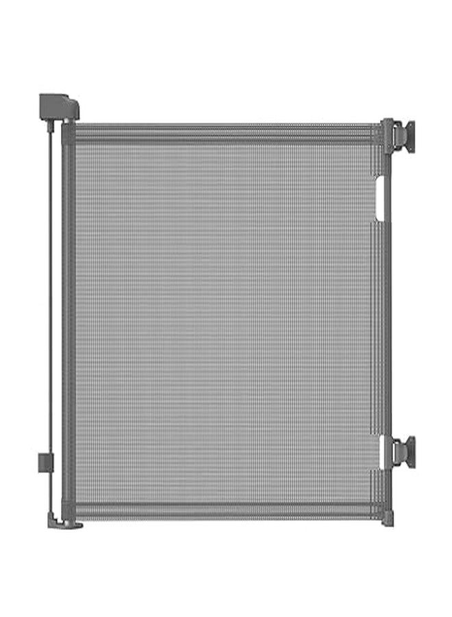 ONTRIP Baby Gate, Extra Wide Safety Kids or Pets Gate Retractable 33” Tall, Extends to 55” Wide, Mesh Safety Dog Gate for Stairs, Indoor, Outdoor, Doorways, Hallways Grey - Image 1